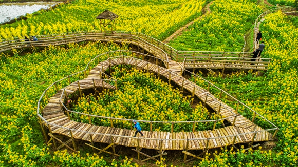 “心”型廊橋。廖濤 攝