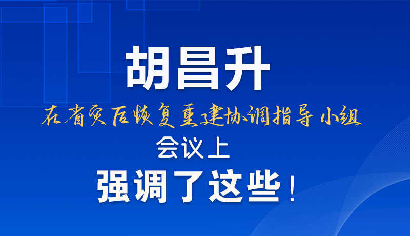 圖解|胡昌升在省災(zāi)后恢復(fù)重建協(xié)調(diào)指導(dǎo)小組會議上強調(diào)了這些！