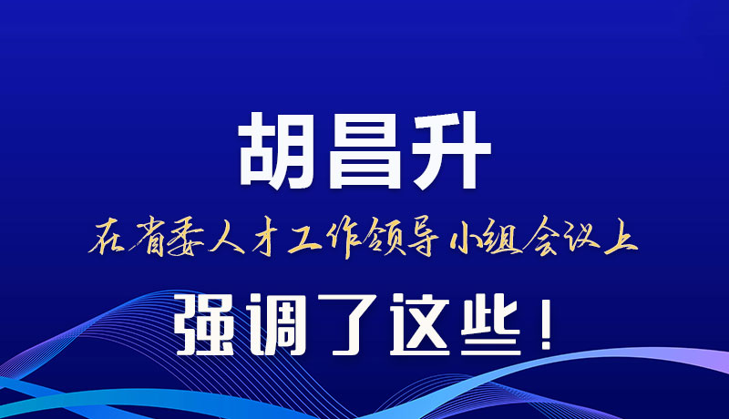 圖解|胡昌升在省委人才工作領(lǐng)導(dǎo)小組會(huì)議上強(qiáng)調(diào)了這些！
