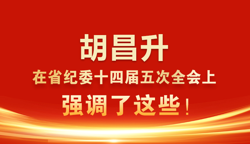 圖解|胡昌升在省紀委十四屆五次全會上強調(diào)了這些！